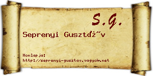 Seprenyi Gusztáv névjegykártya