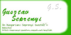 gusztav seprenyi business card